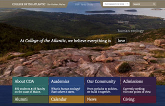 College of the Atlantic homepage screenshot